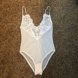 Victoria’s secret white lace teddy